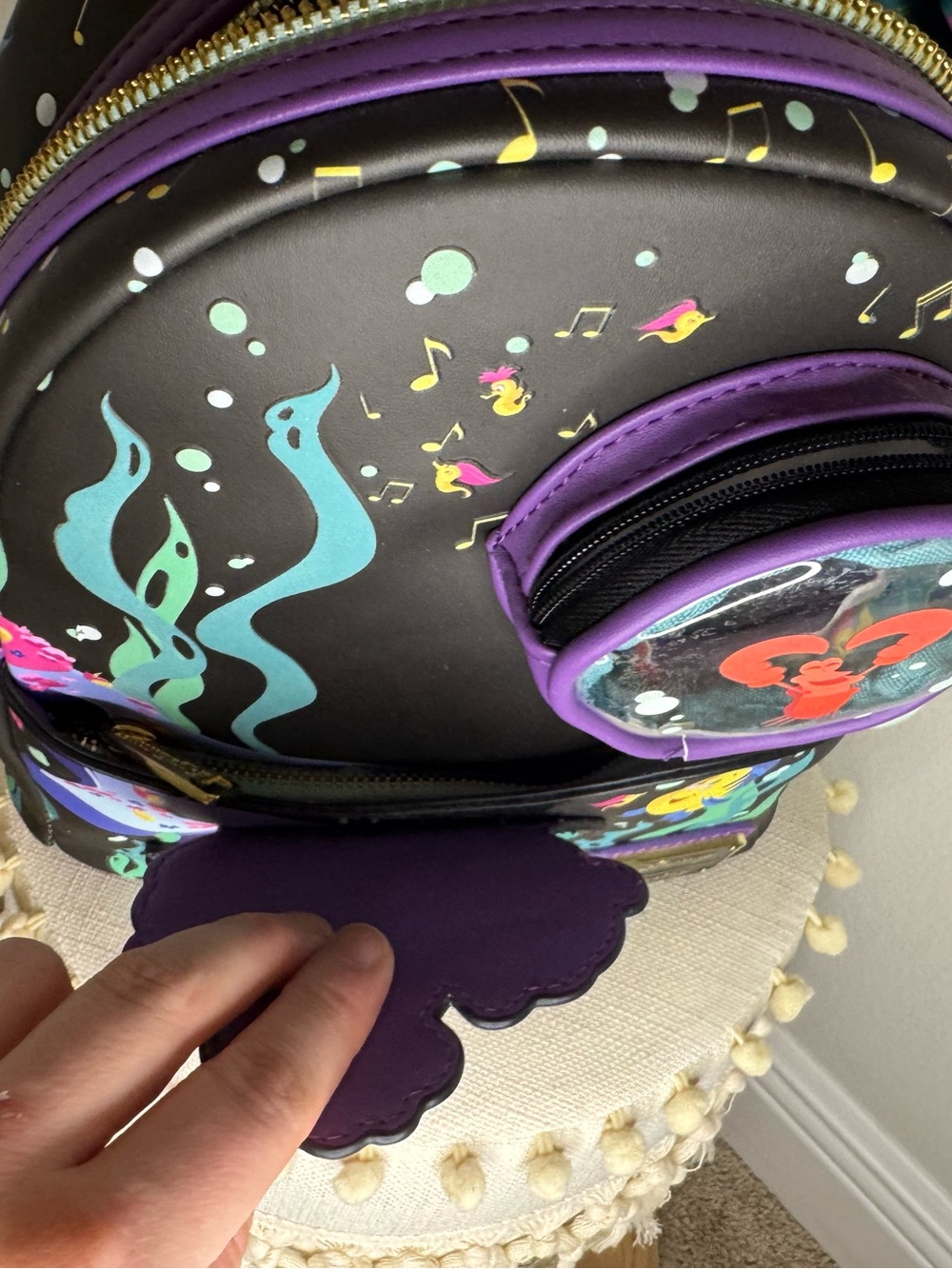 NWT Disney Loungefly The Little Mermaid Purple & Black Mini Backpack - Picture 2 of 10